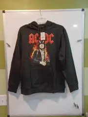 AC/DC NWT XL Angus Young Blk Graphic Pullover Hoodie