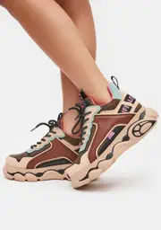 [Buffalo] Brown Multi CLD Chai Platform Sneakers
