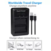 USB Dual Battery Charger for Panasonic DMW-BLF19 Lumix DMC-GH3 GH4 DC-GH5 DC-G9