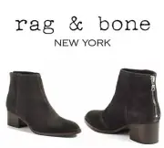 NIB $525 RAG & BONE WESLEY Gray asphalt Waxed Suede Ankle Boots 36 Italy