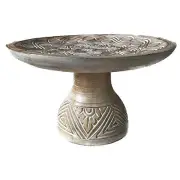 Coastal Hamptons Wood Carved Display Bowl Home Decor House Decoration