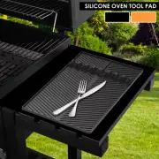 Grill Side Shelf Mat Silicone Griddle Tool Mat with 8 Slot Anti-Slip Grill Leko