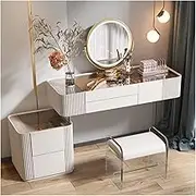 GFCVCSZDAS Dressing Table,Dressing Table Acrylic Dressing Table, Bedside Table, Small Side Table, Simple Bedroom Dressing Table, Transparent Table Top, Empty Hanging Dressing Table