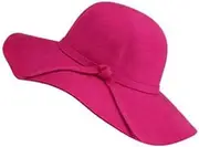 [Michear] Women's Wool Fedora Hats Wide Brim Floppy Foldable Felt Bowler with Lovely Ribbon