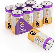 GP C Batteries, LR14 Batteries 1.5V, Type C Cell Size, Extra Alkaline Batteries, Ideal for Toys/Radio’s/Garden Equipment | Pack of 8