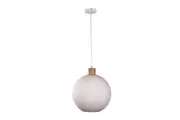Twillo 30 Real Timber And Opal Glass Pendant