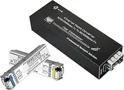 Micro Mini Gigabit Fiber Media Converter Ultra-Compact 10/100/1000Mbps Ethernet IP Copper to Fiber Converter with 1310/1550nm Single Mode Single Fiber 20km SFP Module, USB Type-C Power Input