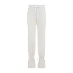 [Lemaire] Lemaire-Chalk White Cotton Straight Pants With Strings-Donna 38 FR