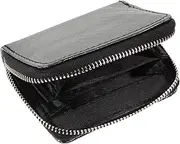 [Yardenfun] Sturdy Material Women's Purse Black Compact Wallet Portable Small Purse Zipper Makeup Bag