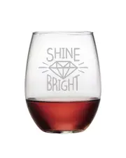 susquehanna Shine Bright Set of Four 21oz Stemless Glasses