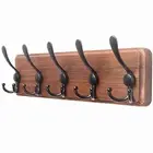 5 Tri Hooks Wooden Wall Coat Hanger Rack Wall Mounted, Heavy Duty for Clothes Ja