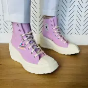 ⭐Converse Chuck 70 De Luxe Wedge Platform Hi Shoes Sz 7.5 A07584C Purple Pink 4"