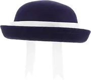 [VALICLUD] Berets for Children Soft Woolen Hat Sun Hat Wide Brim Warm for Beach Gardening Navy