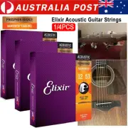 1-4x 6 Strings Elixir Acoustic Guitar Strings Phosphor Bronze 12-53 16052 LIGHT