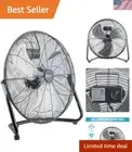 Powerful 20" Electric Floor Fan with 180° Tilt, Rubber Feet & Easy Portability