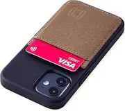 Dockem BIO Wallet Case for iPhone 12 mini: Sensible Materials, Built-in Metal Plate for Magnetic Mounting & 2 Credit Card Holder Slots (M2B BIO, Black and Tan)