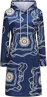 [GRAJTCIN] Women's Christmas Sweater Dress Hoodie Pullover Casual Reindeer Long Sleeve