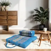 MANGO TREES Foldable Meditation Cushion Zafu&Zabuton Set Blue