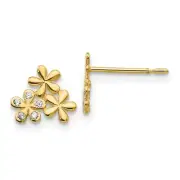 14k Madi K CZ Children's Flower Post Earrings