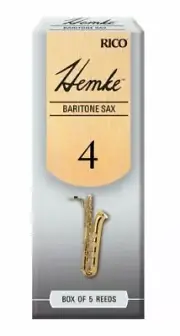 Hemke Baritone Saxophone Reeds, Strength 4.0, 5-pack