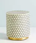Elegant Bone Inlay End Table – Handcrafted Black Side Table | Multiple Sizes