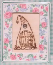Fairy House Framed with Roses with Peace Gem One-of-a-Kind Engraved Art