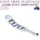 Crystal Glass Dildo Dong Thruster With Handle Thick Textured Adult Sex Toy NEW
