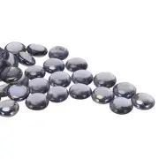 Glass Beads,36pcs Flat Glass Gemstone Gray 0.44lbs Glass Pebbles