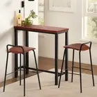 Bar Table and Stools Set Dining Desk Kitchen Chairs Cafe Pub WALBR