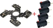 Replaced JLF PCB for Sanwa TP-MA PCB Board With 4pcs D3V .187" Microswitches Hot Swap Joystick Board for OTTO DIY V2 V5 Kit (Black with 4pcs D3V switches)