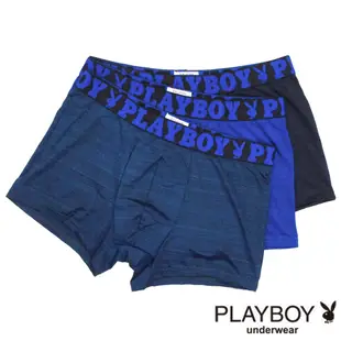 【PLAYBOY】男內褲 LOGO織帶涼感緞彩透氣平口褲