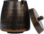 Ashtray with Lid for Cigarette, Iron Smokeless Odorless Windproof Ashtrays, Portable Ash Tray for Home Outside Patio Outdoor (Large)