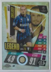 2020-21 Topps Chrome Match Attax Wesley Sneijder Gold Refractor 50 Legend Milano