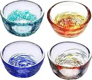 Wine Jug 4 Pcs Colorful Crystal Glass Sake Cups Set Small Wine Cups Tea Cups 40ML Sake Drinkware Sake Set Glasses Japanese Sake Set Wine Glass