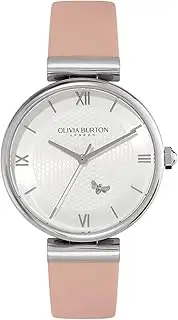 [Olivia Burton] Women's Minima Bee 24000119 Quartz Watch, Silver White, 36 mm Case Diameter
