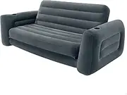 Intex 66552NP Inflatable Pull-Out Sofa: Built-in Cupholder – Velvety Surface – 2-in-1 Valve – Folds Compactly – 80" x 91" x 26"