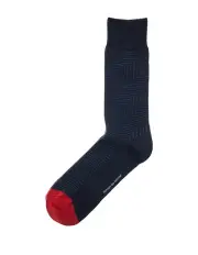 [Simon De Winter] 1 Pair Textured Maze Cotton Crew Men's Socks in Black