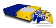Skin XBOX One S Console Controller Ripped Colors Blue Yellow