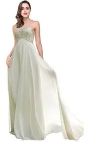 FREE SHIPPING Jeweled Empire Wedding Gown White Size 2 New With Tags