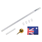 9.1m Flag Pole Kit Telescopic Heavy Duty 16 Gauge Aluminium with Flag