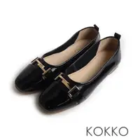 在飛比找momo購物網優惠-【KOKKO 集團】簡約大方T飾扣拼接超柔軟包鞋(黑色)