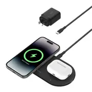 Belkin BoostCharge Pro 2-in-1 Magnetic Wireless Charging Pad with Qi2 15W - Black [WIZ021AUBK]