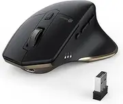 MD172 Bluetooth Mouse, USB-C Rechargeable Wireless Mouse, Multi-Device (BT & USB), 5 Adjustable DPI, Silent Click & Ergonomic Design for iPad, MacBook, Windows PC, Laptop
