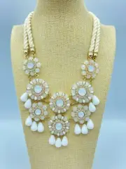Banana Republic White Bib Statement Choker Necklace NWT 16 Inches