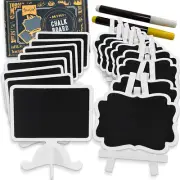 16 Pack Mini Chalkboard Sign for , 3.7 X 4.2 in Wooden Framed Chalk Board for We