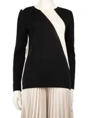 Two Tone Long Sleeve Knit Top