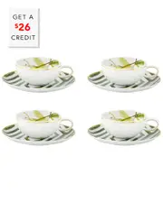 Vista Alegre Amazonia Tea Cup And Saucers (Set Of 4) with $26 Credit