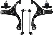 6PCS Front Lower LH RH Control Arm Ball Joint Sway Bar Stabilizer Link Kit Compatible For Kia Rio Rio5 Compatible For Hyundai Accent 2006-2011