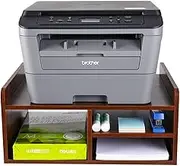 PAG Monitor Printer Stand Computer Riser with Storage Wood Desk Organizer for Home/Office, 2-Tier, Retro Brown