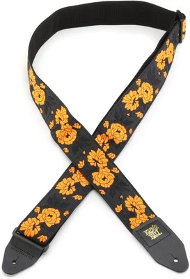 Ernie Ball Jacquard Guitar Strap - Tangerine Rose (2-pack) Bundle